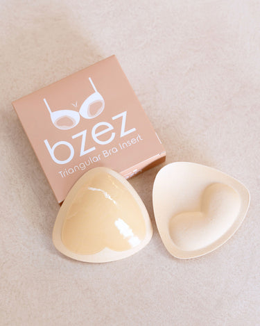 BZEZ Triangular Bra Inserts in Bare with box