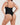 Woman wearing the BZEZ Smoothing Sculpt Bodysuit Thong in Onyx (black), back view