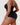 Woman wearing the BZEZ Smoothing Sculpt Bodysuit Brief in Onyx (black), back view
