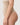 Woman wearing the BZEZ Smoothing Sculpt High-Waisted Thong in Bare, side view