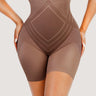 Woman wearing BZEZ Flex Fit Shaper Shorts in Mocha, front view