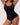 Woman wearing the BZEZ Smoothing Sculpt Bodysuit Brief in Onyx (black), front view