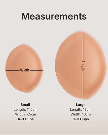 BZEZ Bra Fillets measurements: small A-B cups, large C-D cups