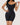 Woman wearing the BZEZ Smoothing Sculpt Bodysuit Shorts in Onyx (black), front view