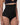 Woman wearing the BZEZ Smoothing Sculpt High-Waisted Thong in Onyx (black), front view
